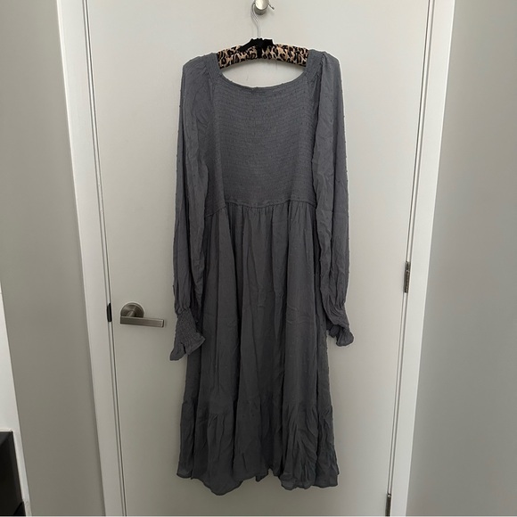 Baltic Born Lainey Smocked Dotted Midi Dress - Dusty Blue - Picture 10 of 10